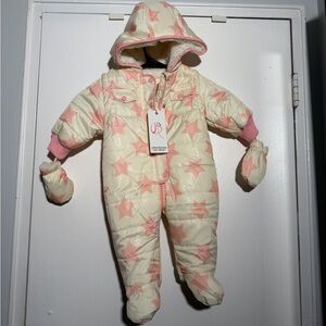 Urban Republic Infant onepiece Snowsuit pram with hood & detachable gloves